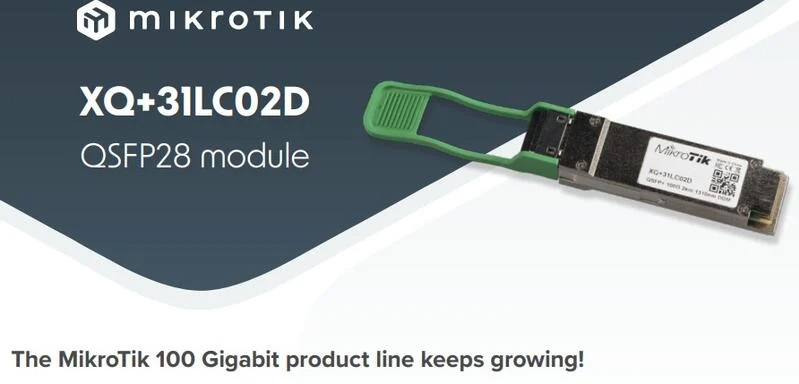 MikroTik XQ+31LC10D: Module QSFP28 100Gbps cho khoảng cách truyền dẫn xa