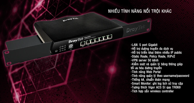 Giới thiệu DrayTek Vigor2865ax: Bộ định tuyến cung cấp sự kết hợp cân bằng giữa Wi-Fi 6 AX3000-spec hiệu suất cao