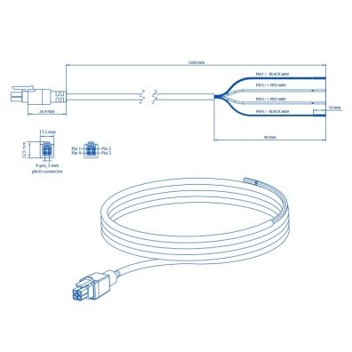 Power Cable with 4-Way Open Wire (PR2PL15B)