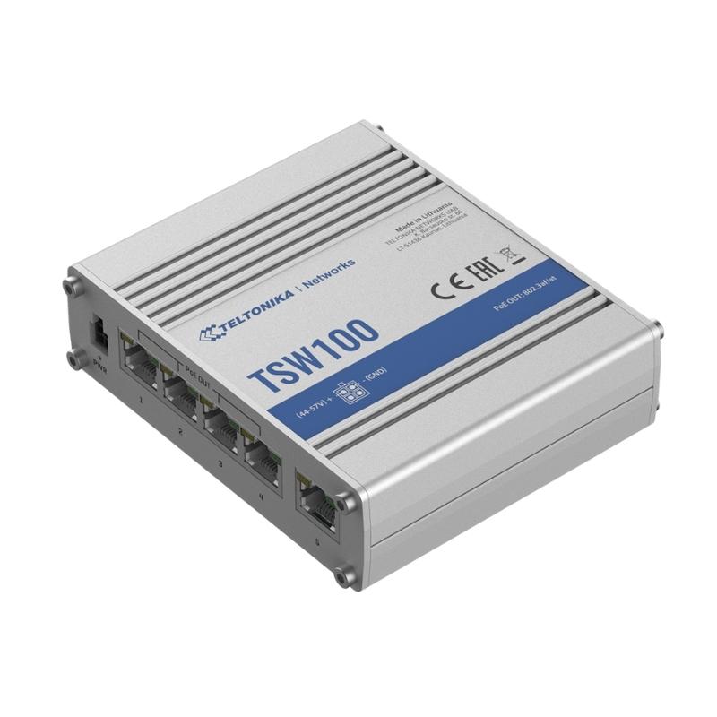 Switch PoE công nghiệp Teltonika TSW100 4 cổng PoE+ 120W