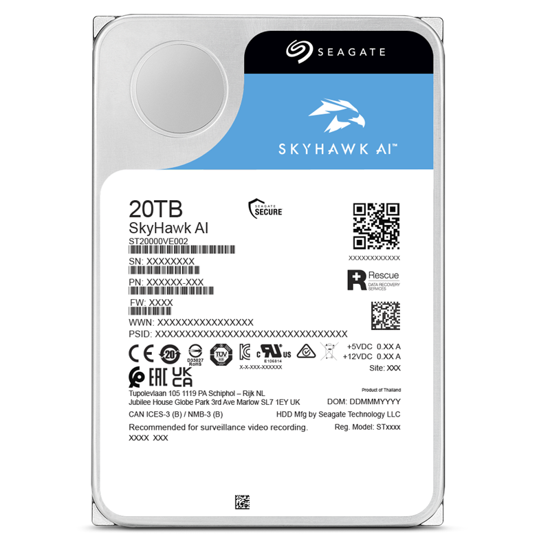 Ổ cứng Seagate SkyHawk AI 20TB  3.5"  6Gb/s  256MB cache  7200rpm (ST20000VE002)