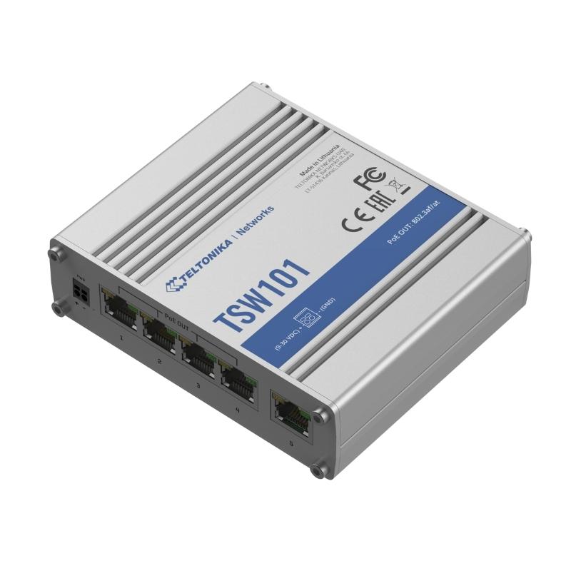 Switch PoE công nghiệp Teltonika TSW101 4 cổng PoE+ 60W