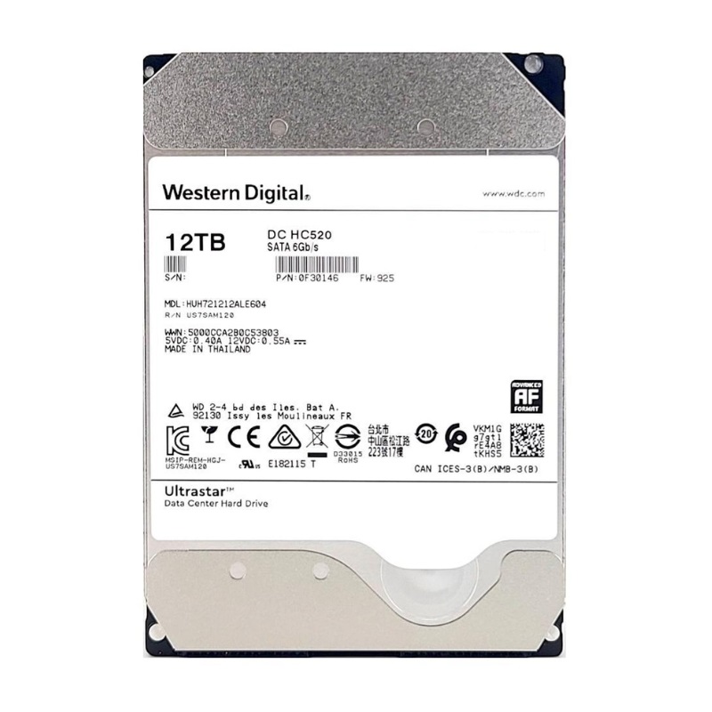 Ổ cứng WD Ultrastar DC HC520 12TB  3.5  SATA 3  256MB Cache  7200RPM  512e SE (0F30146)