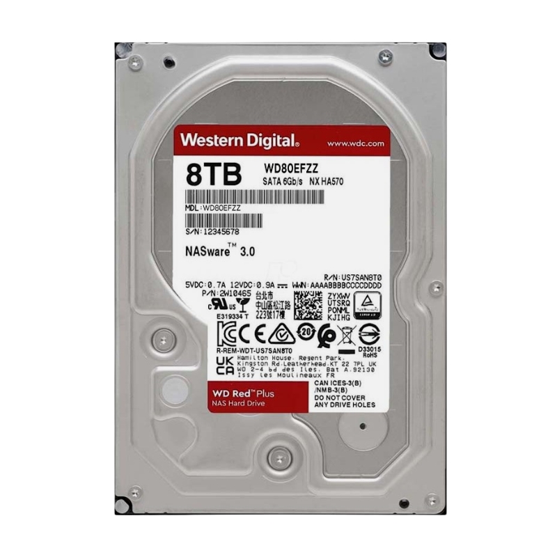 Ổ cứng WD Red Plus 8TB  3.5  SATA 3  128MB Cache  5640RPM (WD80EFZZ)