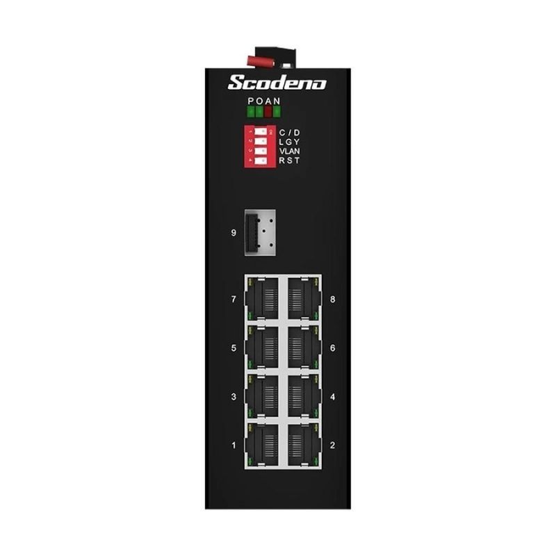 Scodeno SIS65-1GX8GT Switch Công Nghiệp 9 Cổng 1*1000 Base-X  8*10/100/1000 Base-T None PoE